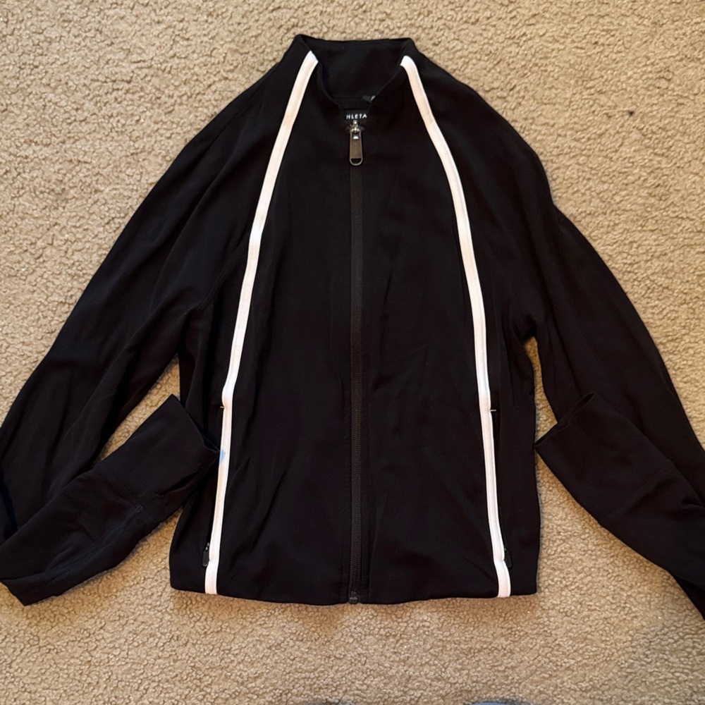 Athleta Black Jacket with White Accents
